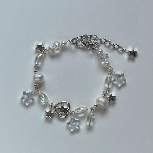 Y2K Shooting Star Bracelet Handmade Fairy Bracelet Silver Etsy