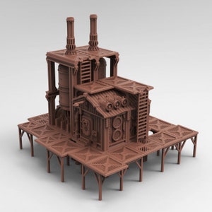 28mm Scum City Boiler House for Wargaming / Ash Wastes (TesseractTomb)