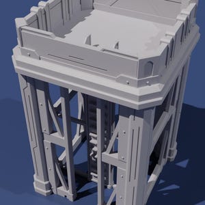 28mm Sci-fi Residential Zone - Watchtower for Wargaming / Ash Wastes