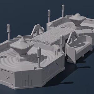 28mm Sci-fi Residential Zone - Large Fountain for Wargaming / Ash Wastes