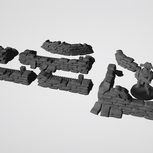 28 mm 散布地形 - ウォーゲーミング / アッシュウェイスト用土嚢要塞 (8 個セット)
