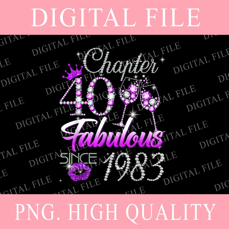 Fabulous Since 1983 PNG 40 Chapter Png Gift for Best Friend - Etsy