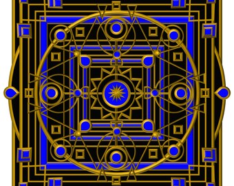 Blue-Gold-Black Art Deco Design