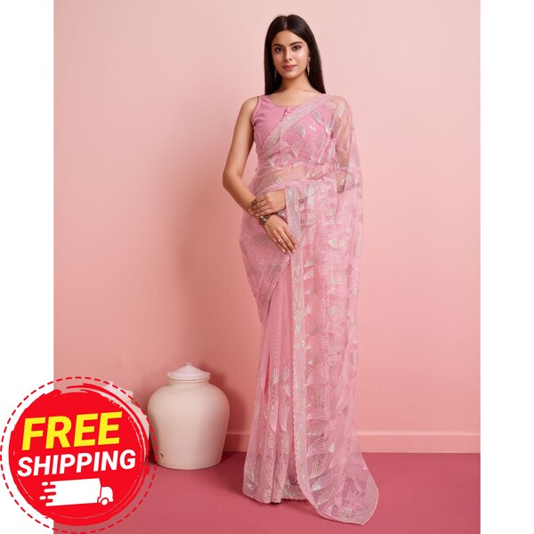 Soft net Designer Sarees | Traditional  Party Wear Saree  | Party Wear Saree I Celebrity Sari For Women