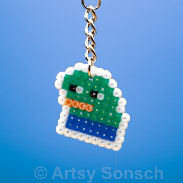 Pixel Pepe | Pepe the Frog | Peepo | Fuse Beads | Keychain | Magnet | pin