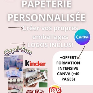 Livret Papeterie Personnalisée/Templates+logos/ Matériel à utiliser/fournisseur/Formation canva OFFERTE
