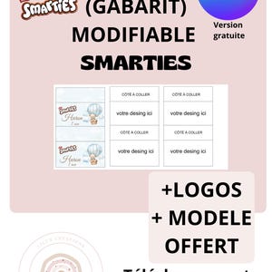 Smarties editable template: canva template, smarties template, free brand logos, smarties model