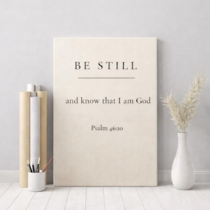 Bibel Vers Leinwand Wandkunst - Minimalistische christliche Schrift Neutral Wohnkultur