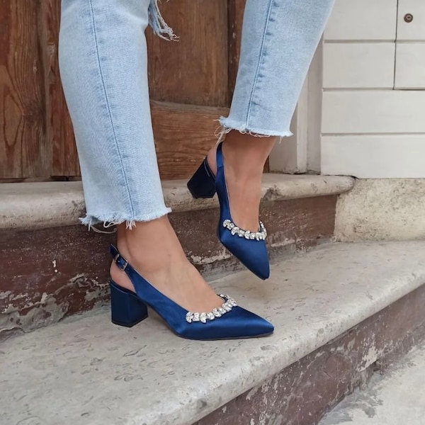 navy blue bridal shoes