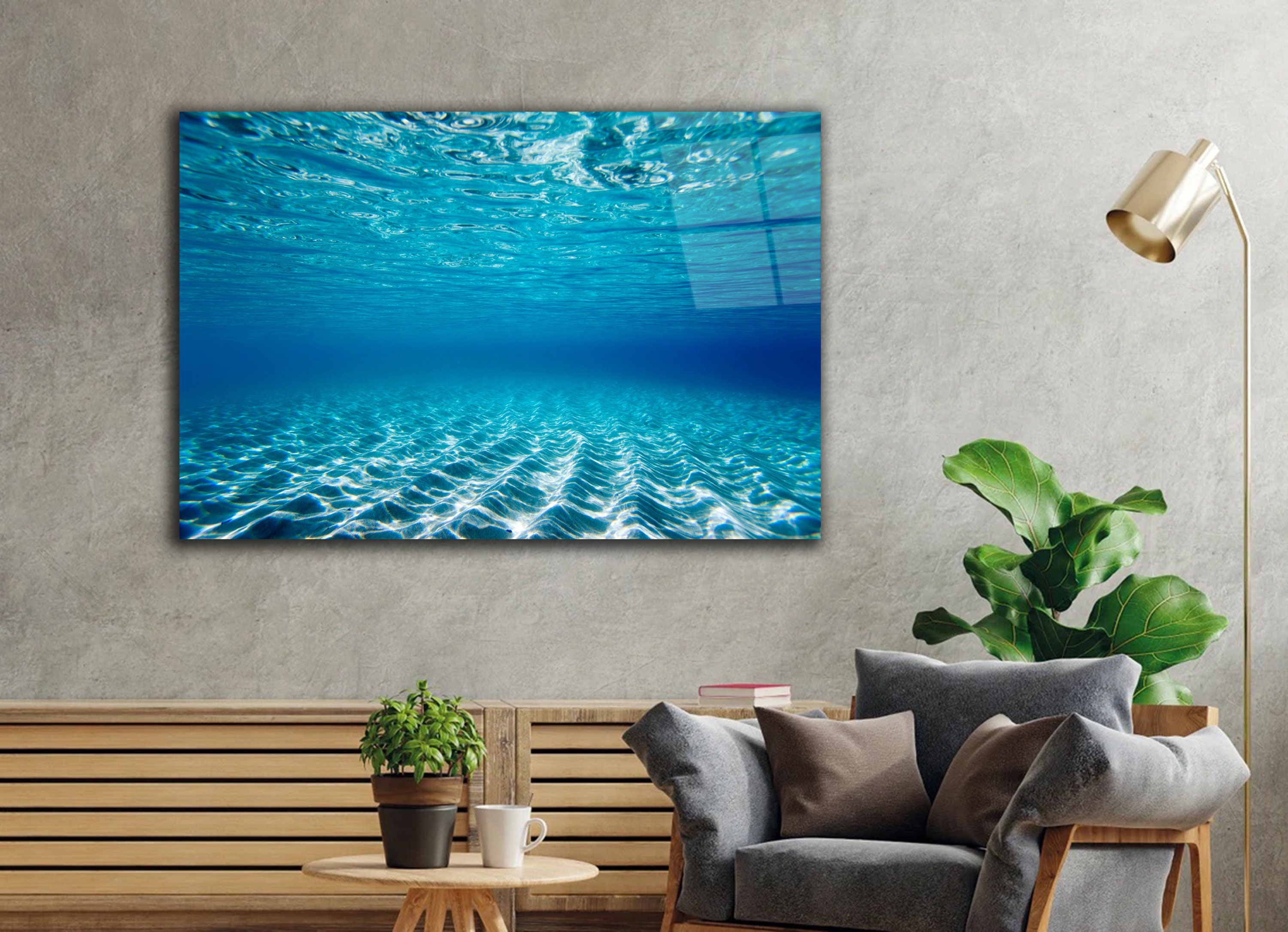 Tempered Glass Wall Art Underwater Glass Print Wall Art Ocean Wall Art
