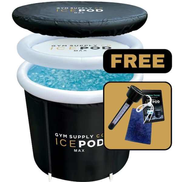 IcePOD MAX ijsbad XL Premium draagbare Cold Pod Polar koudwatertherapietraining voor atleten | Inclusief thermisch deksel, handdoek en thermometer