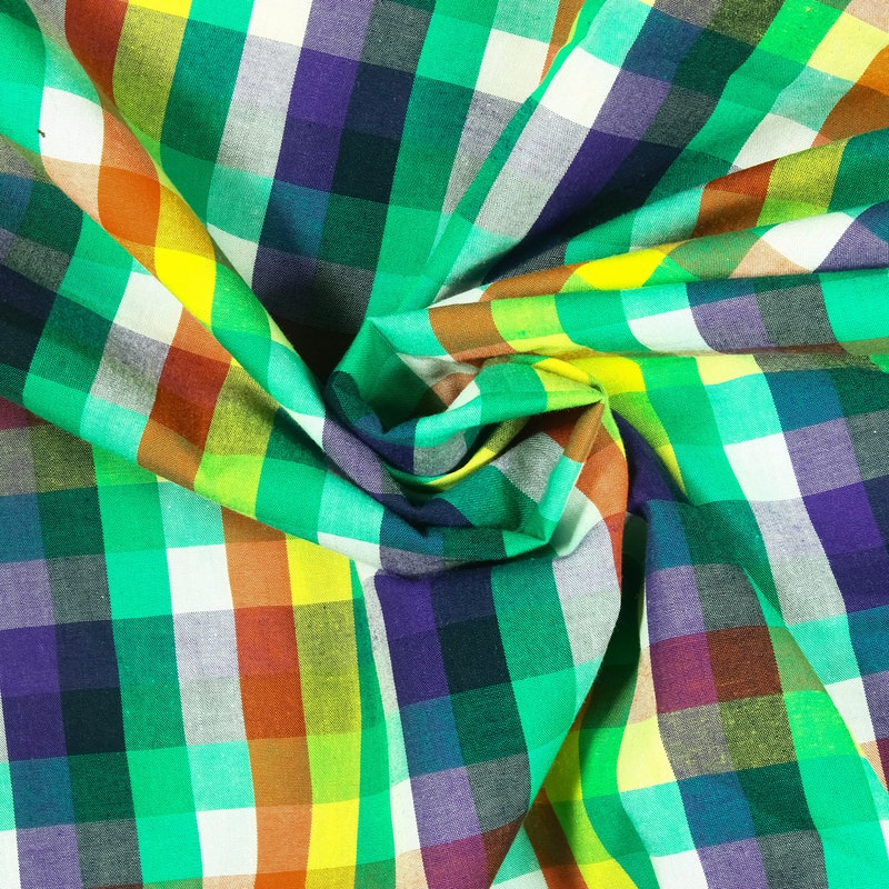 Checked Linen Fabric - Etsy