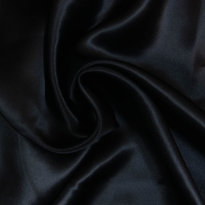 Black Silk Cotton Satin Drama