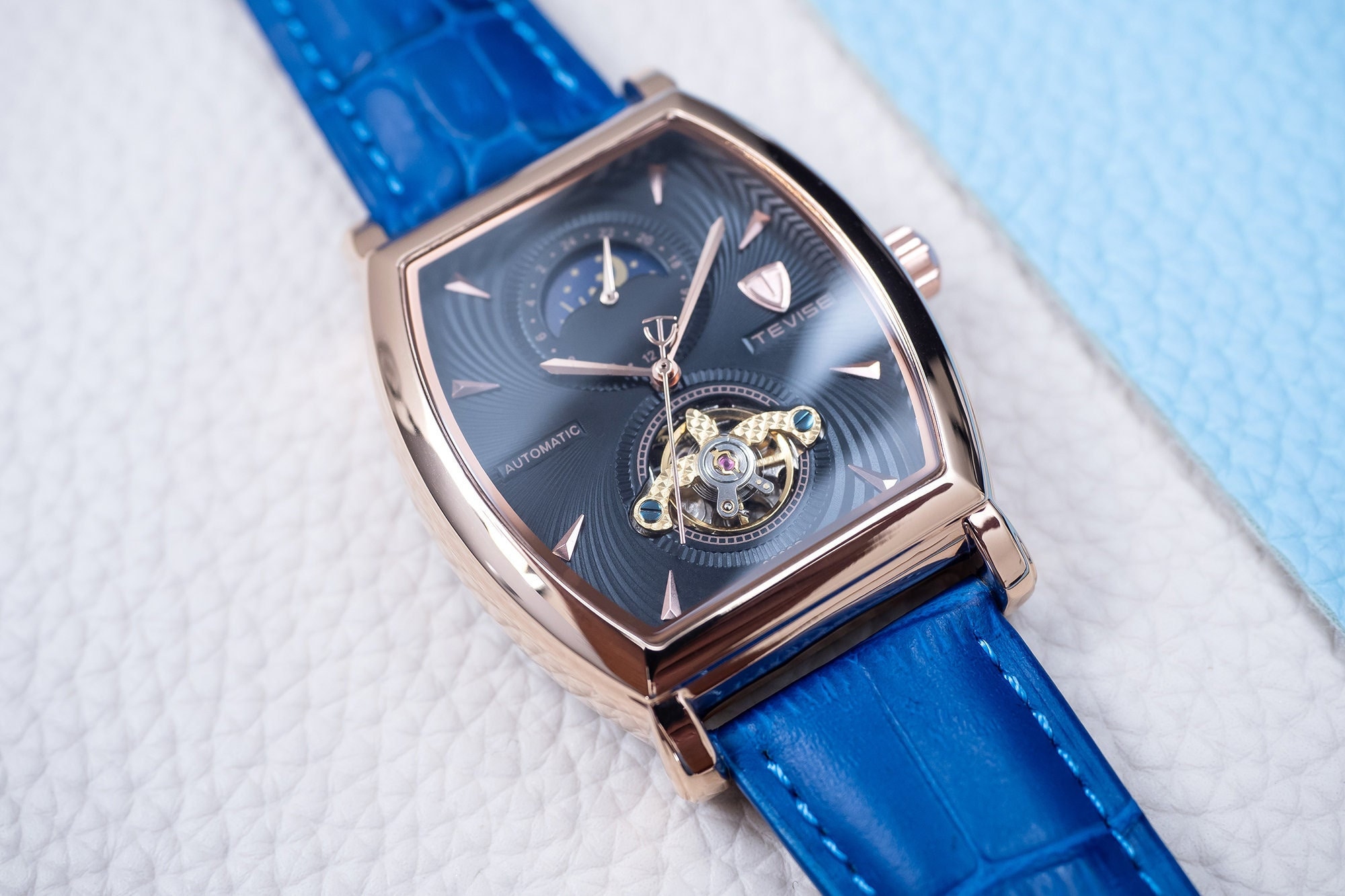 Rectangle Watch With Blue Strap - Etsy