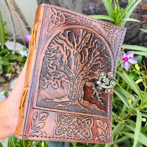 Tree of Life Genuine Leather Journal Symbolizing growth and connection to nature, Travel Gift, Handmade natural Journal