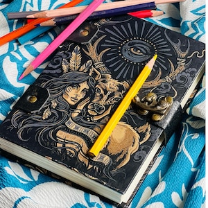 Girl with Swamp Deer Design Hardback Journal Perfect Christmas Present, Stocking Filler or Birthday Gift Anniversary Gift