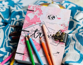 Personalized Travel Journal: Handmade Paper-Board Sketchbook