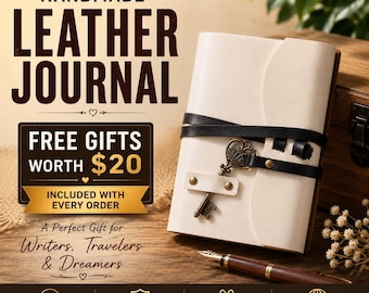 Handmade Genuine Leather Journal, Rustic Vintage Travel Notebook, Refillable Diary for Writers