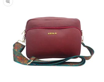 Vegan Leather Crossbody Bag, Boho Strap, Minimalist Shoulder Purse, Lightweight Travel Bag