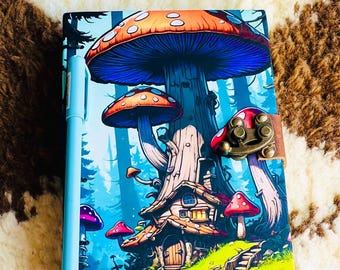 Diario de setas fantásticas, agenda Cottagecore Lock, cuaderno de tapa dura de cuento de hadas
