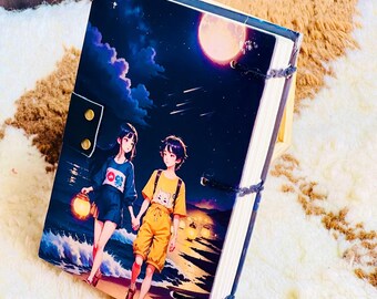 Ghibli Art Couple Journal: Personalized Hardcover Notebook