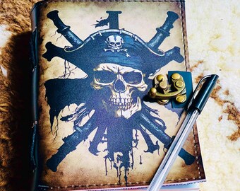 Pirate Skull Journal: Personalized Ghibli Art Lined Notebook