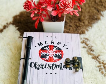 Personalized Christmas Journal: Handmade Paper-Board Travel Diary