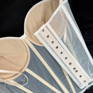 Stunning Transparent Corset Top - Custom Mesh Bustier for a Unique Look