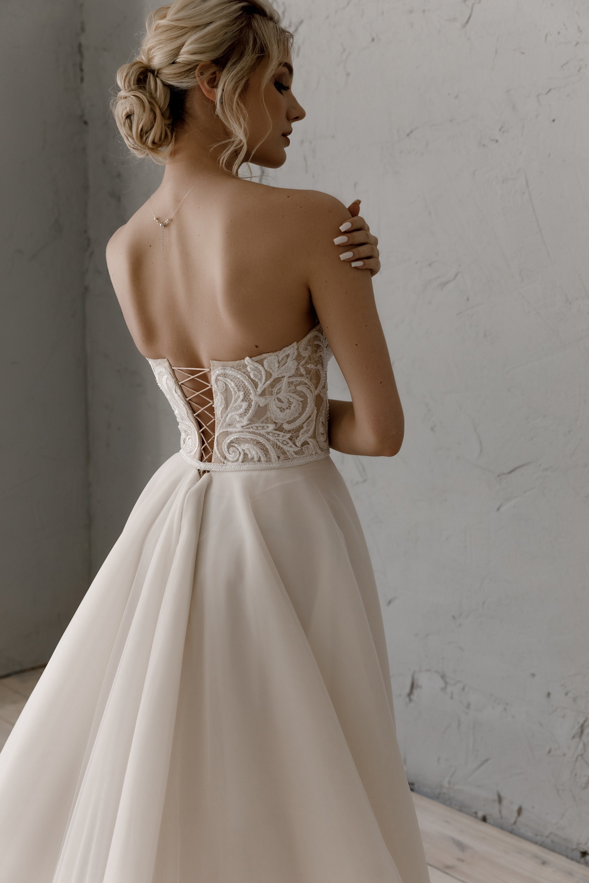 Corset Strapless Wedding Dress -  Canada