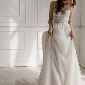 Unique Corset Wedding Dress Amadea With Long Train Elegant - Etsy