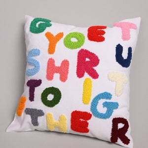 Get Your Sht Together Punch Needle Pillow, Cotton Throw Pillow, Decorative Sofa Pillow, Cushion Cover,Funny Pillowcase,Fun Home Decor Cover image 10