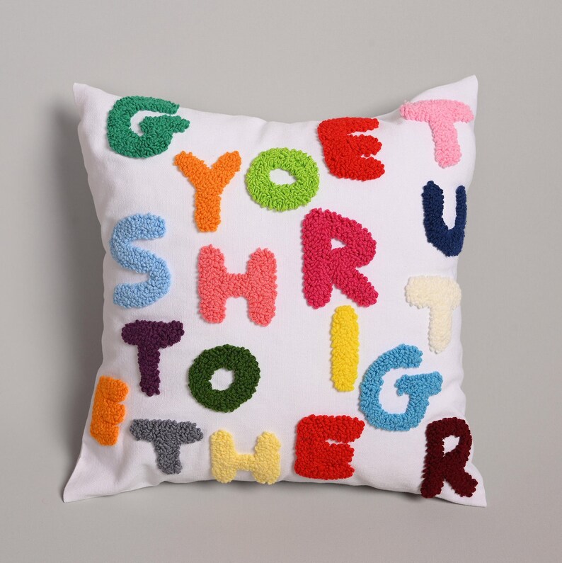 Get Your Sht Together Punch Needle Pillow, Cotton Throw Pillow, Decorative Sofa Pillow, Cushion Cover,Funny Pillowcase,Fun Home Decor Cover image 7