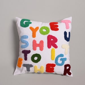 Get Your Sht Together Punch Needle Pillow, Cotton Throw Pillow, Decorative Sofa Pillow, Cushion Cover,Funny Pillowcase,Fun Home Decor Cover image 8