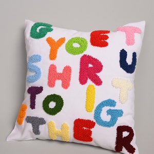 Get Your Sht Together Punch Needle Pillow, Cotton Throw Pillow, Decorative Sofa Pillow, Cushion Cover,Funny Pillowcase,Fun Home Decor Cover image 9