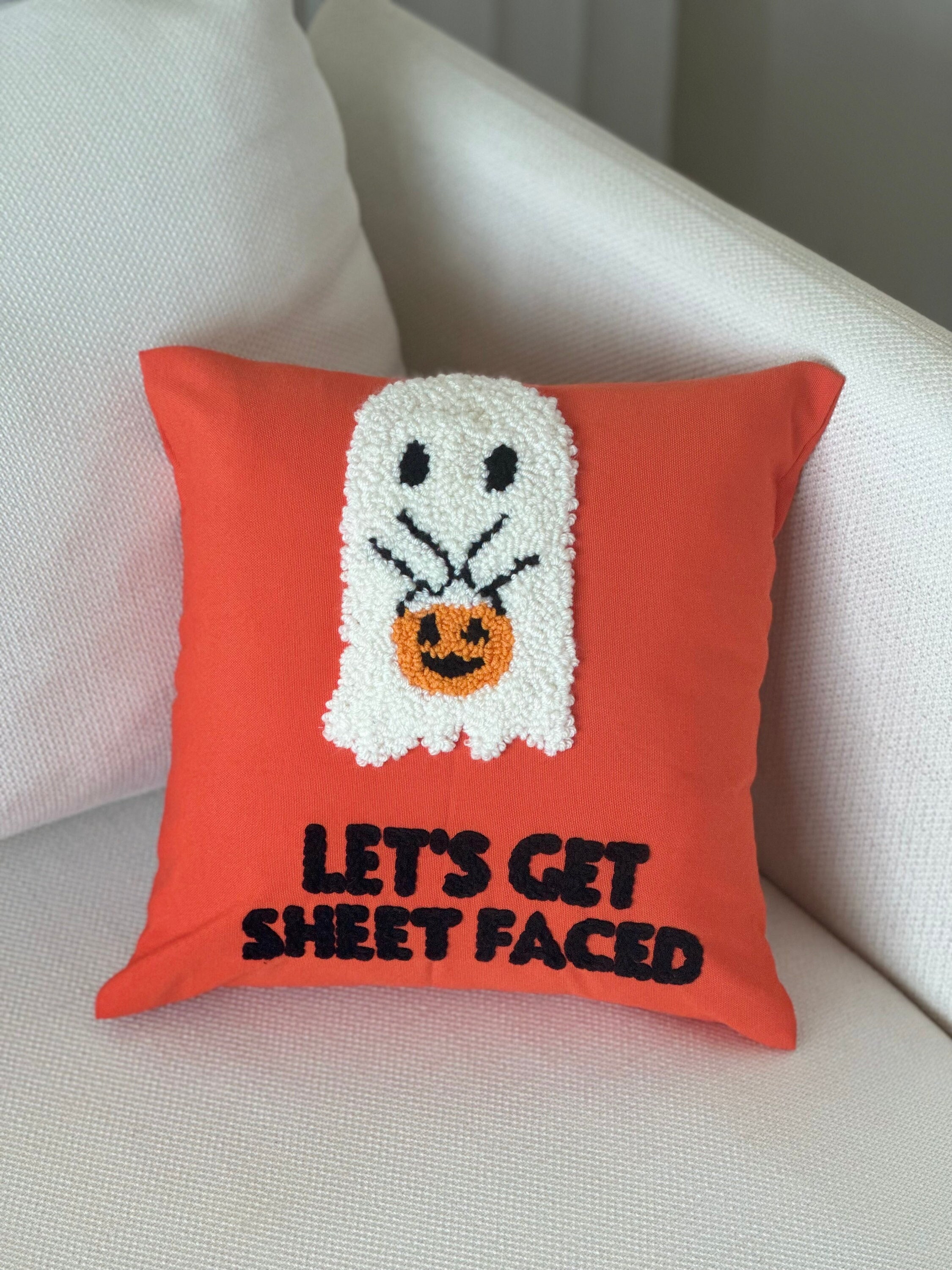 Seat Cushion Halloween Spooky Night Quote Funny Ghost Chair Cushion 16x16in  Soft Foam Dorm Chair Pad with Washable Zipper Cushion Cover for Kitchen  Dining Office Patio Furniture Cushion