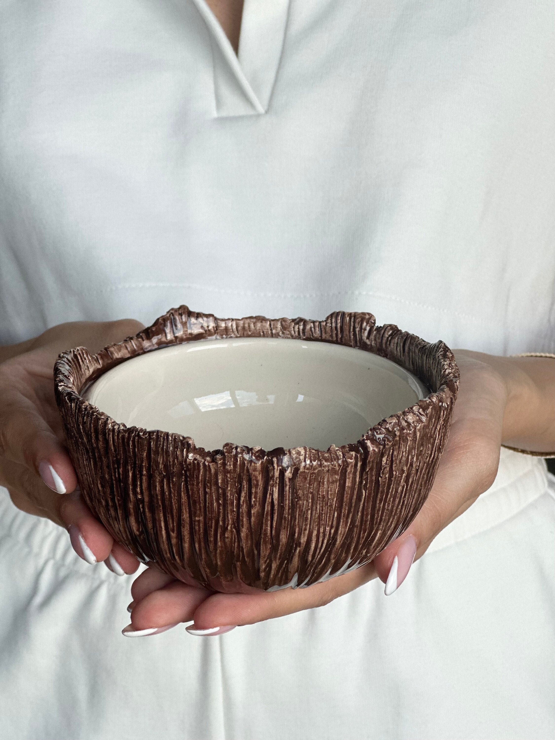 BarConic Real Coconut Cup - Lacquered Coconut Cup w/ Palm Tree Design - Lacquered