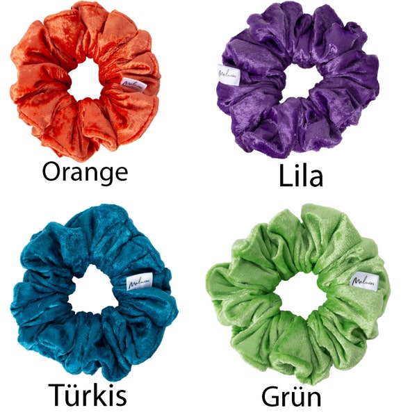 Handmade Hair Tie Scrunchies Set of 4 Velvet Strap Made in Germany Zopfgummi Mom Hair Accessories Accessories for the Hair