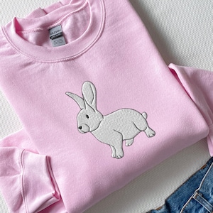 Cute Bunny Sweatshirt, Bunny Crewneck, Bunny Sweater, Easter Bunny Shirt, Easter Sweatshirt, Animal Lover Sweatshirt, Rabbit Lover Shirt