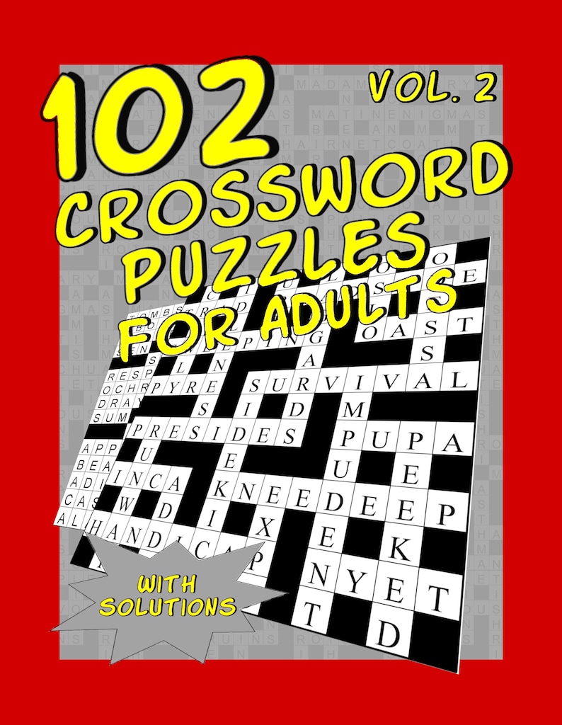 Digital Download Printable PDF of 102 Crossword Puzzles Vol2 Etsy