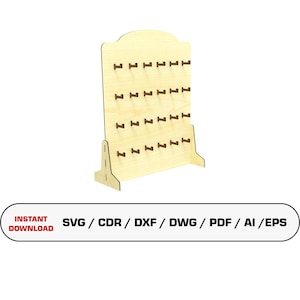 Schlüsselanhänger Stand-Dateien, Laser cut Schlüsselanhänger, Schlüsselanhänger Display, Laser cut Dateien, Glowforge cut-Dateien, Laser cut Vektor, Dxf-Dateien für Laser