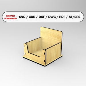 Lasergesneden bestand notitiehouder papier organisator laserbestand snijden digitale vectorbestanden SVG DXF PDF instant download