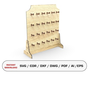 Schlüsselanhänger Stand-Dateien, Laser cut Schlüsselanhänger, Schlüsselanhänger Display, Laser cut Dateien, Glowforge cut-Dateien, Laser cut Vektor, Dxf-Dateien für Laser