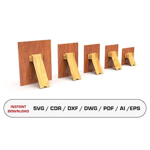 Easel For Frames Laser Cutting Files, Leg For Photo Frame, Easel Stands, Plate Holder, Easel Display, Glowforge Files