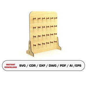 Schlüsselanhänger Stand-Dateien, Laser cut Schlüsselanhänger, Schlüsselanhänger Display, Laser cut Dateien, Glowforge cut-Dateien, Laser cut Vektor, Dxf-Dateien für Laser