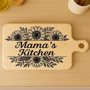 Cutting Board Laser Engraving File SVG, Charcuterie Board Laser Engrave File DXF, Mama&#39;s Kitchen, Laser Files For Wood, Glowforge files,