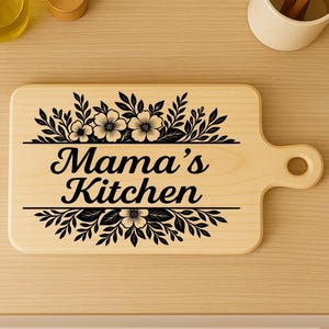 Cutting Board Laser Engraving File SVG, Charcuterie Board Laser Engrave File DXF, Mama&#39;s Kitchen, Laser Files For Wood, Glowforge files,