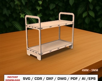 Display Stand Laser Cut File SVG, Decorative Shelf, Rack File Modern Shelf, Instant Download Dxf Ai Eps Pdf Glowforge File Digital