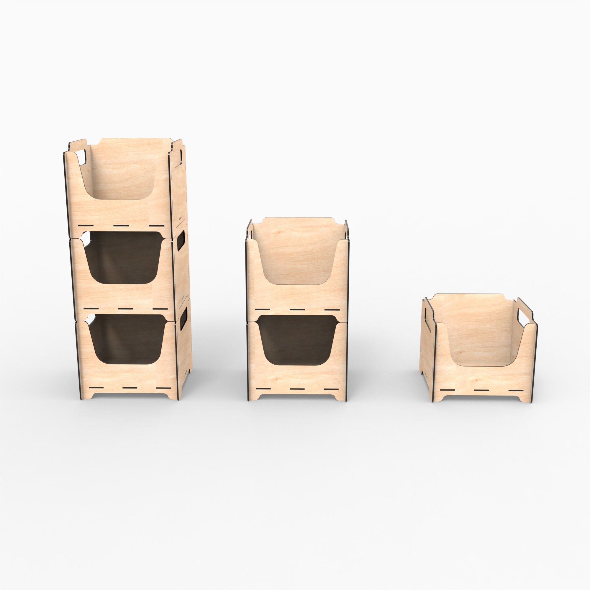 Stackable Storage Box Laser Cut Files, Stackable Wooden Crate, Wood Box ...