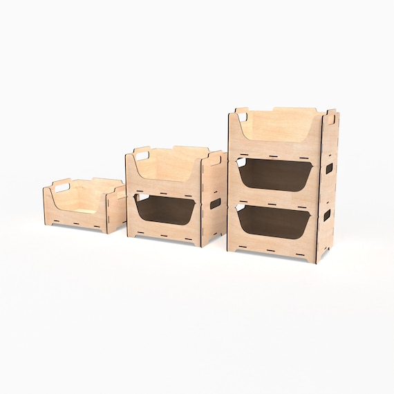 Boxes Stackable Storage, File Laser,3mm,4mm,5mm,6mm,box Laser