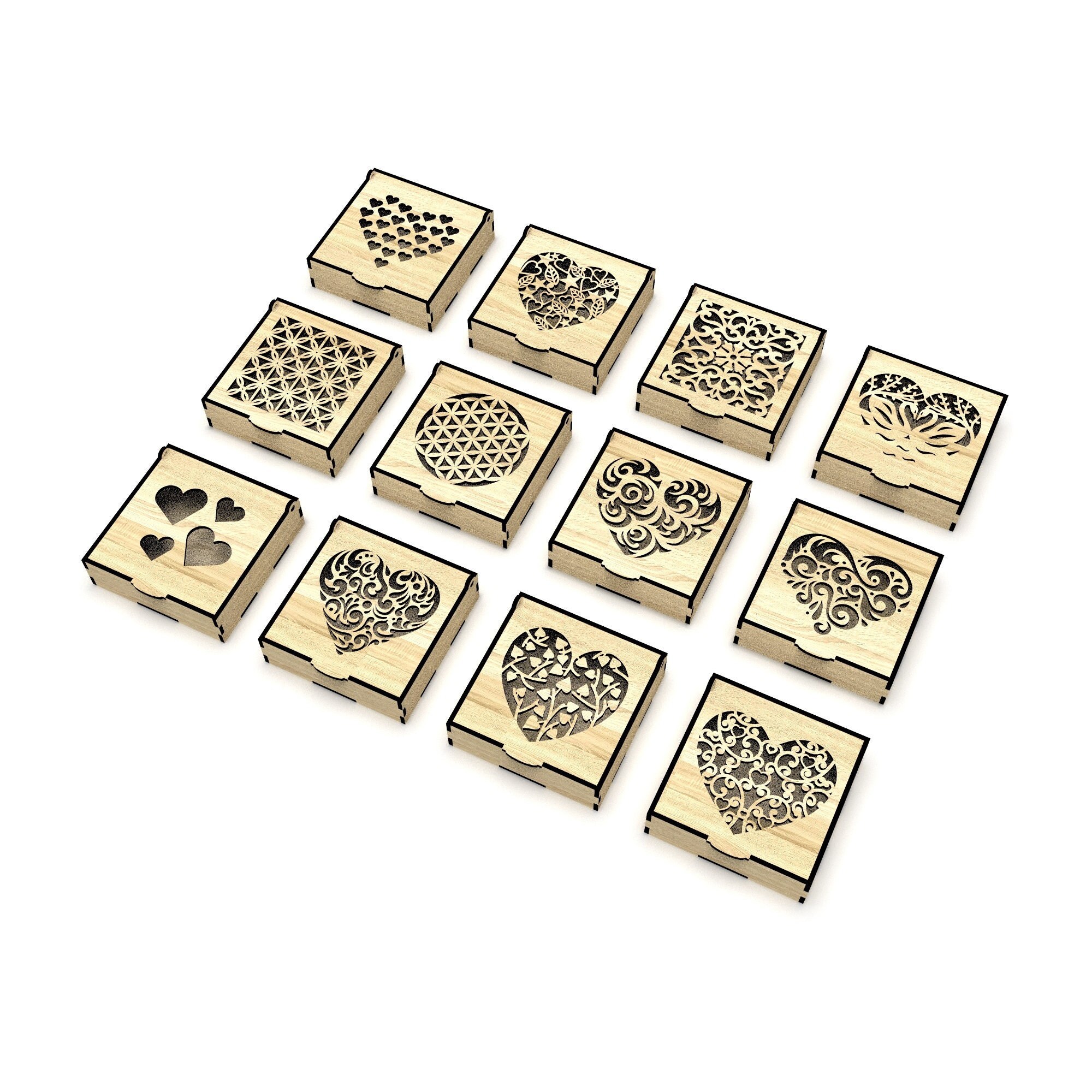 Decorative Jewelry Box Laser Cut File, Gift Box With Lid, Vector Files ...